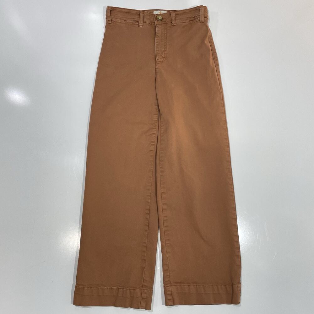 Marine Layer Pants Women's Size 4 (25”) Brown Bridget Wide Leg Crop Designer